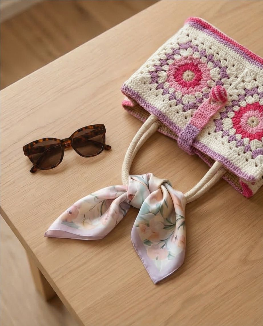 Mini borsa tote con mandala a forma di rosa