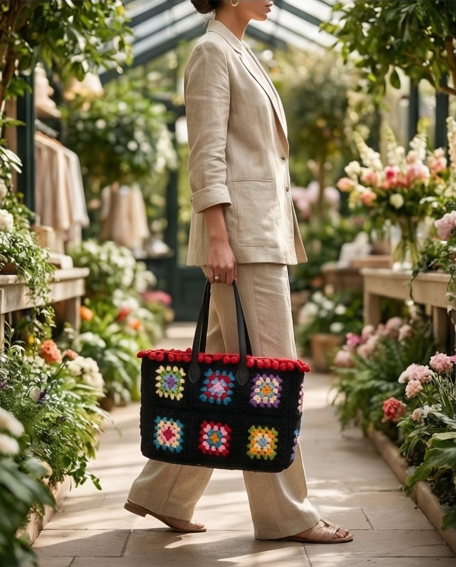 VT Bags Boho Granny Maxi Tote Bag