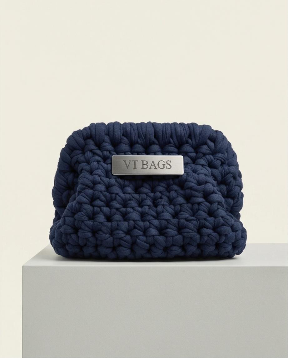 BORSA ARTIGIANALE MODELLO “NAVY MINI ELEGANCE” – VT BAGS