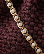 BURGUNDY PEARL BUCKET BAG