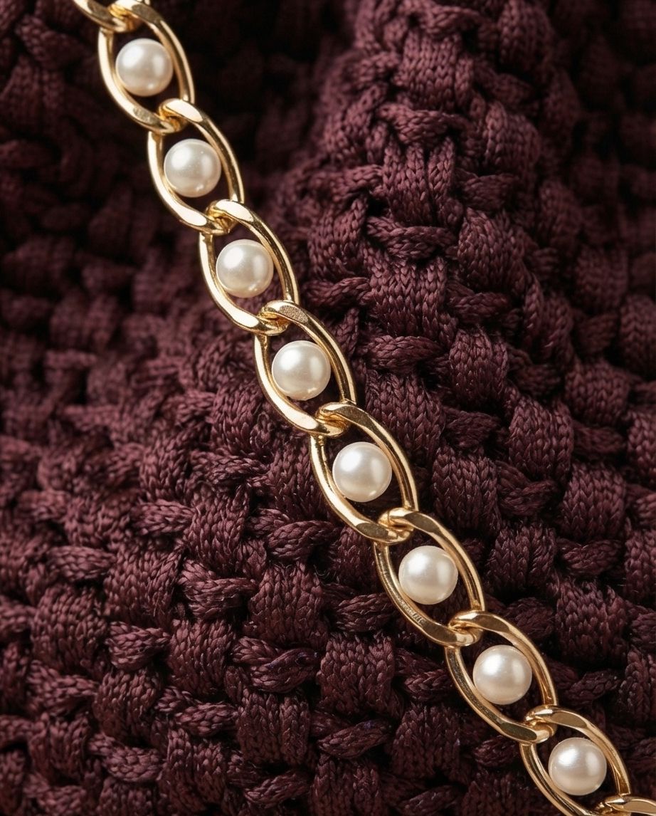 BURGUNDY PEARL BUCKET BAG