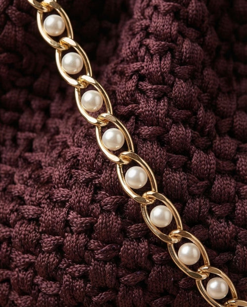 BURGUNDY PEARL BUCKET BAG