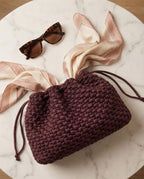 BURGUNDY PEARL BUCKET BAG