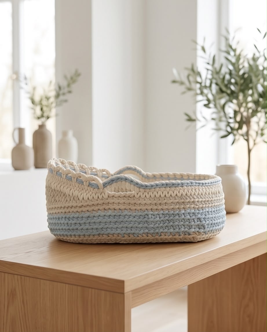 VTBags Handmade Baby Crochet Bassinet