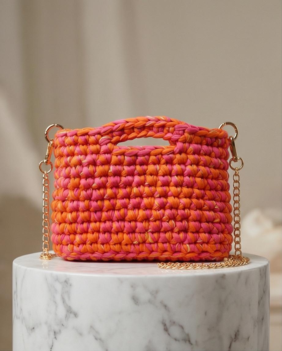 Handmade Multicolor Bag with Chain Shoulder Strap – VT Bags
