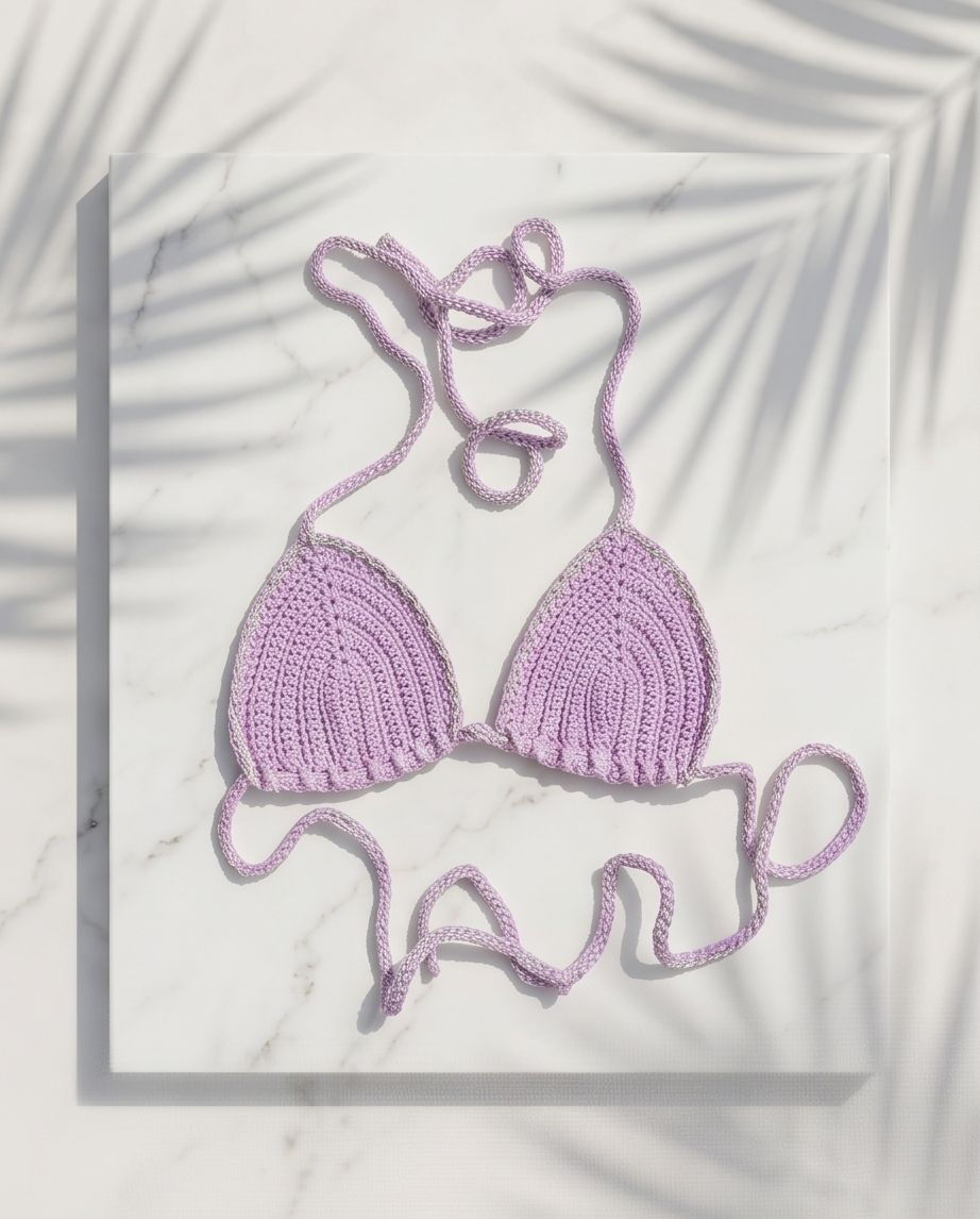 CROCHET BIKINI TOP – HANDMADE PURPLE