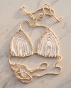 CROCHET BIKINI TOP – WHITE & GOLD EDITION