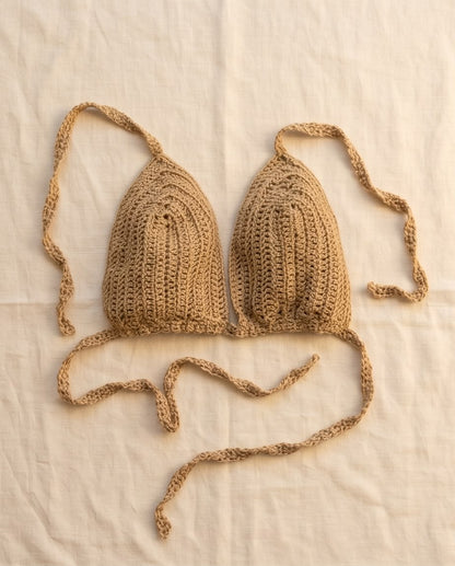 VTBags Golden Sand Crochet Bikini Top