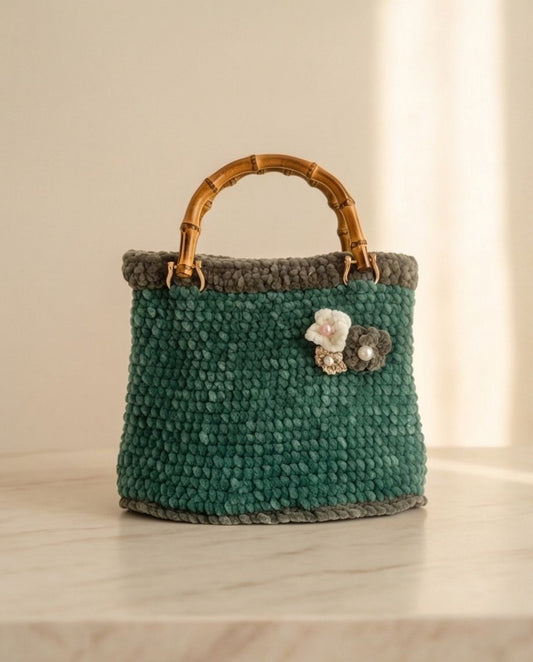 Borsa in velluto di bambù Forest