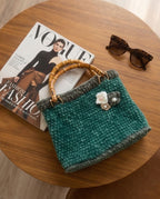Forest Velvet Bamboo Bag