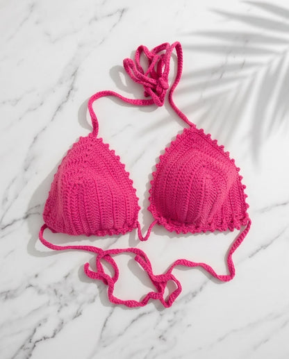VTBags Fuchsia Crochet Bikini Top