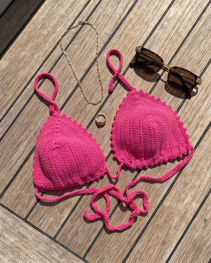 VTBags Fuchsia Crochet Bikini Top