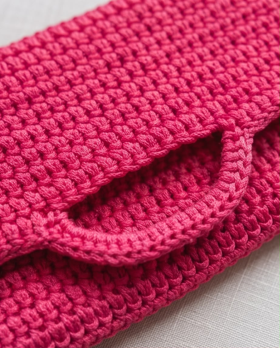 VTBags Fuchsia Pink Crochet Pochette
