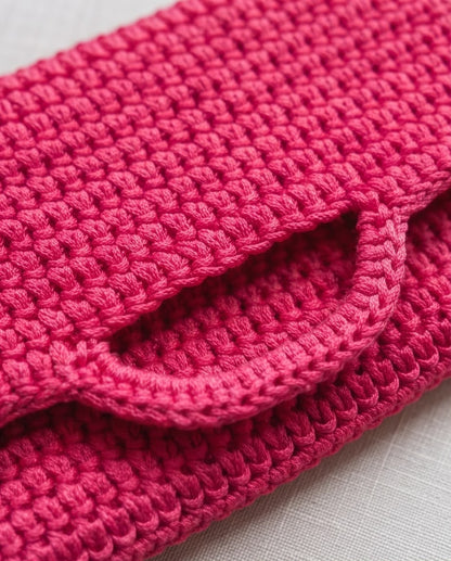 VTBags Fuchsia Pink Crochet Pochette