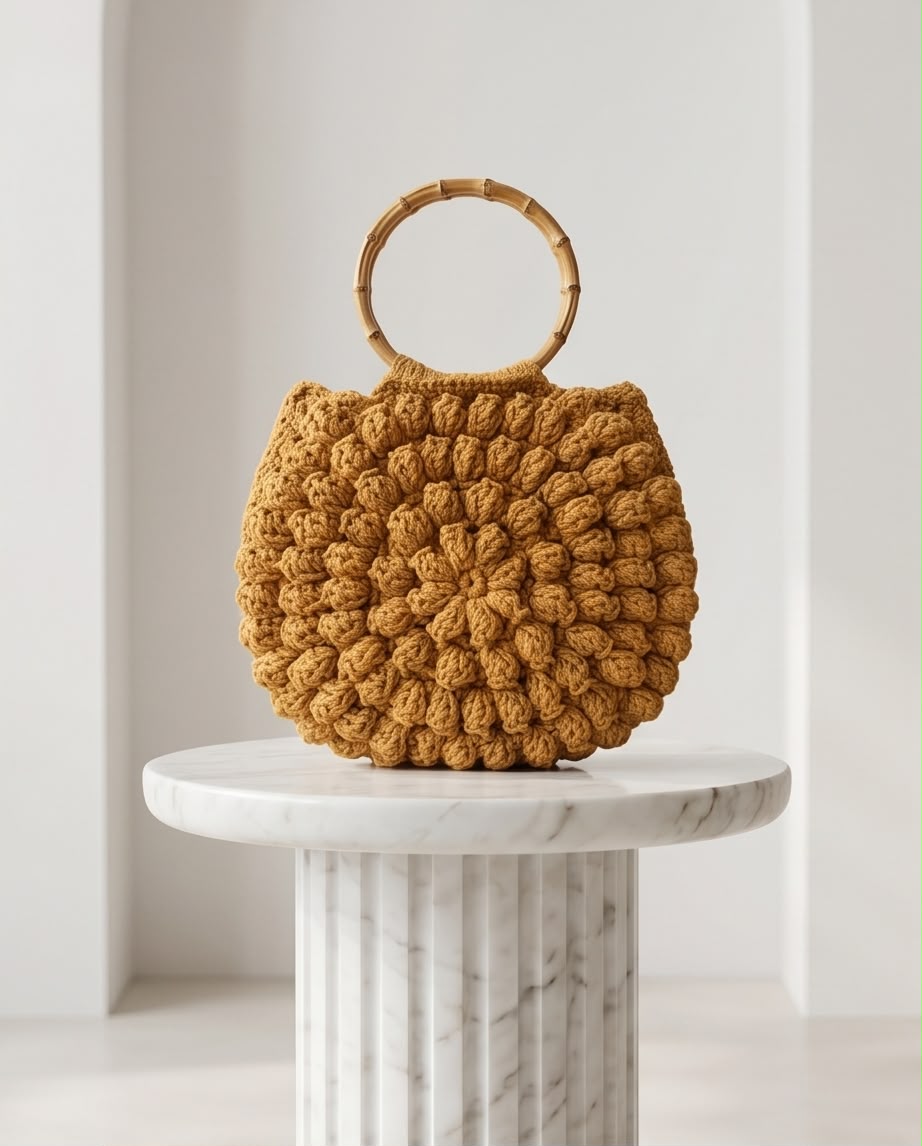 VTBags Golden Flower Crochet Bag