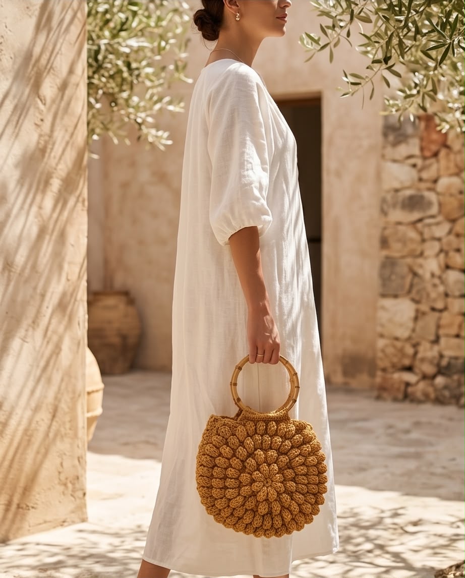 VTBags Golden Flower Crochet Bag