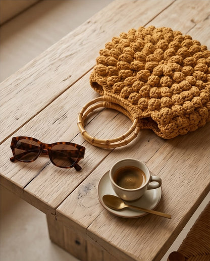 VTBags Golden Flower Crochet Bag