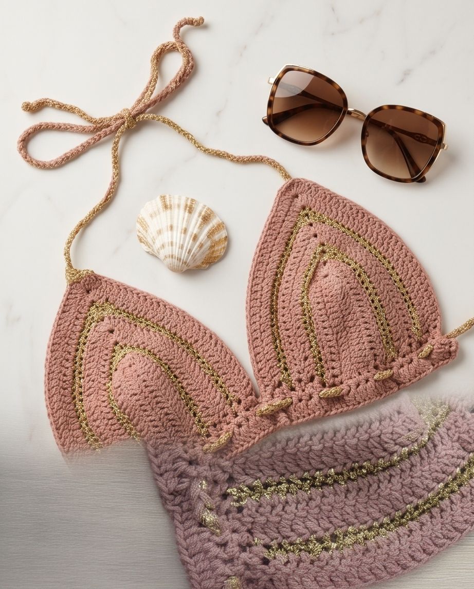Golden Sand Crochet Top — Handmade Luxury
