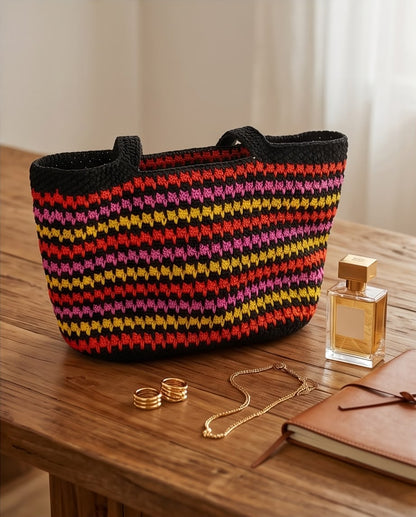 VTBags Black Sunset Crochet Tote Bag