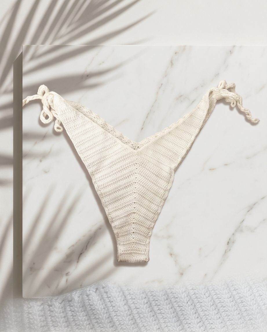 Ivory Crochet Bikini Bottom — Handmade Essential