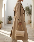 Ivory Luxury Handmade Bag – Borsa Elegante Artigianale con Catena Oro