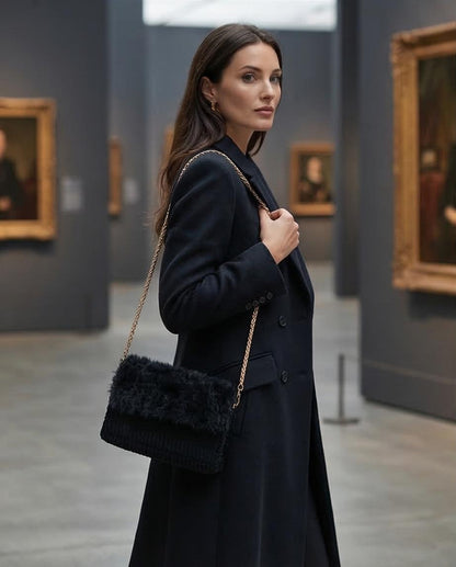 Pochette con pelliccia Midnight VT Bags