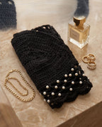 Midnight Pearl Crochet Top Handmade Statement