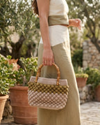VTBags Neutral Bamboo Crochet Handbag