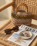 VTBags Neutral Bamboo Crochet Handbag