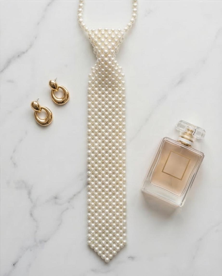 Pearl Statement Tie Necklace