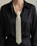 Pearl Statement Tie Necklace