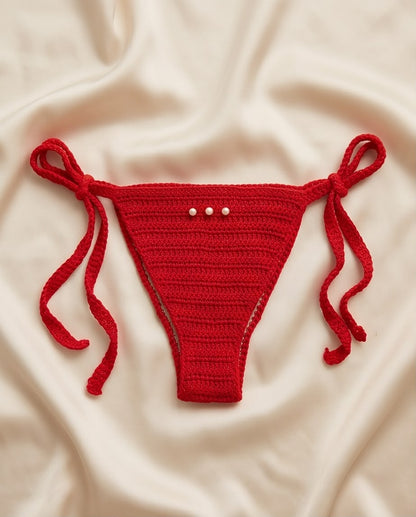 VTBags Red Crystal Crochet Bikini Bottom