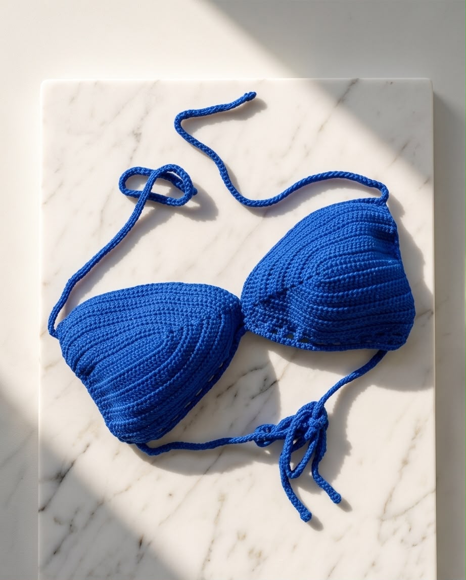 VTBags Royal Blue Crochet Bikini Top