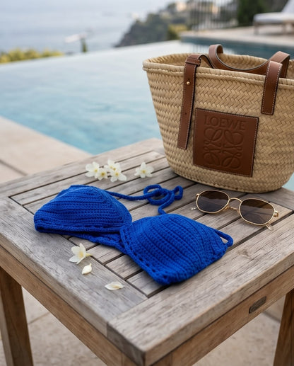 VTBags Royal Blue Crochet Bikini Top