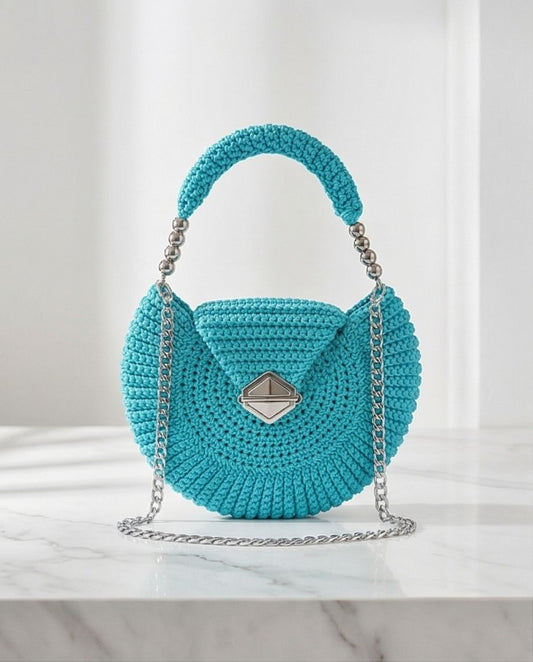BORSA TURCHESE A CONCHIGLIA
