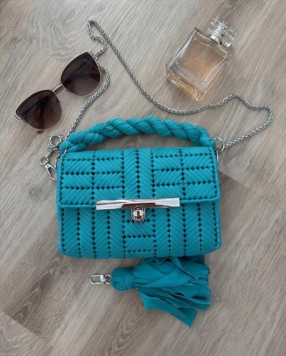 Mini borsa iconica color turchese - VT Bags