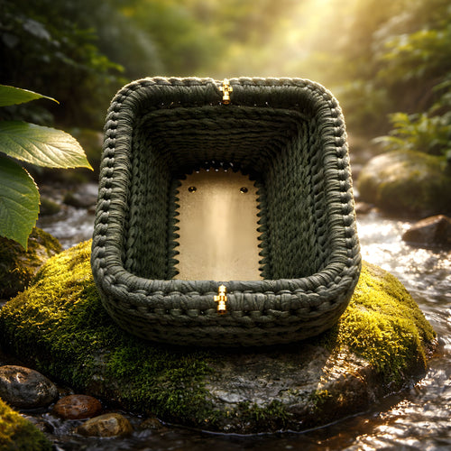 Borsa Handmade Verde Oliva con Fondo Rigido e Chiusura