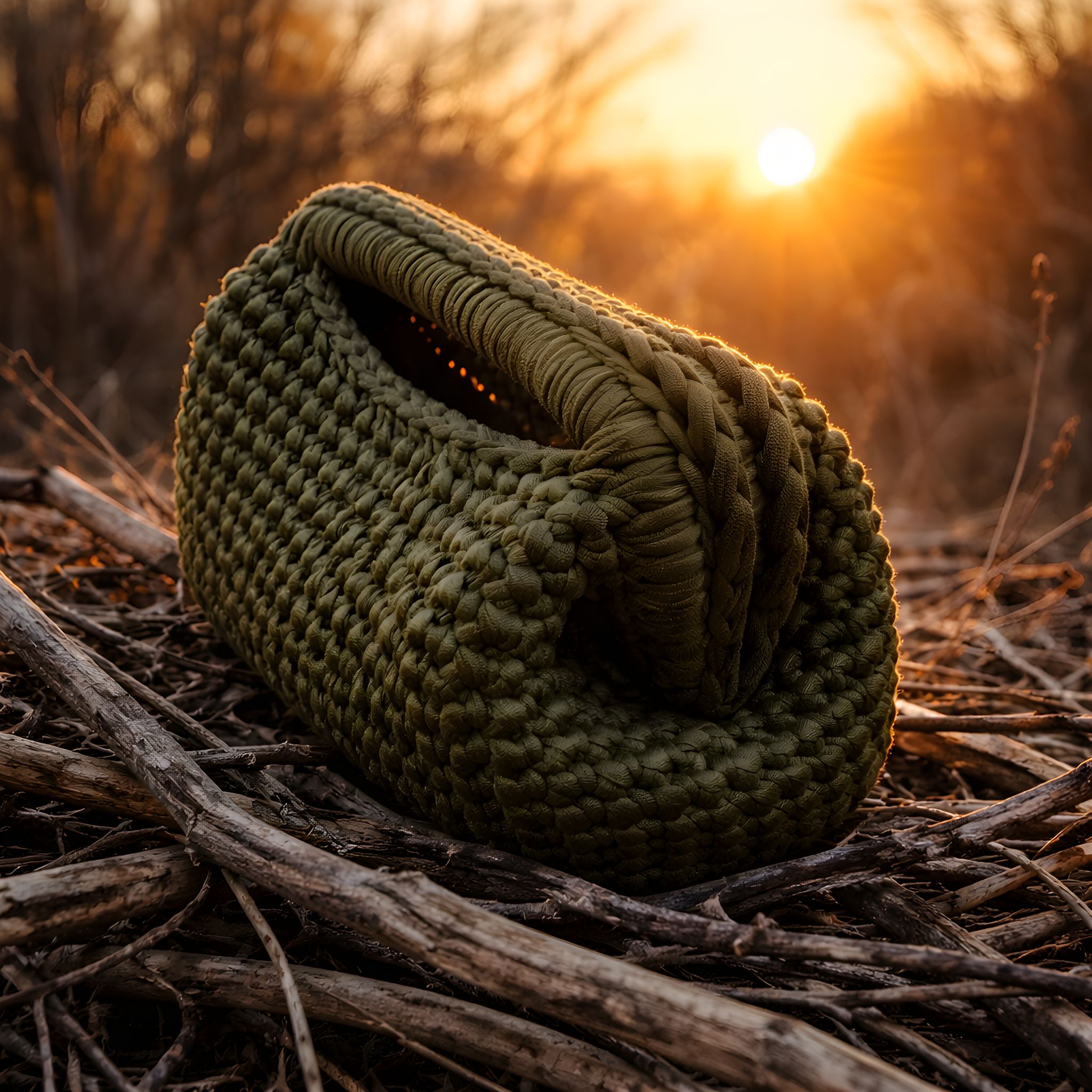 Borsa Handmade Verde Oliva con Fondo Rigido e Chiusura