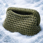 Borsa Handmade Verde Oliva con Fondo Rigido e Chiusura