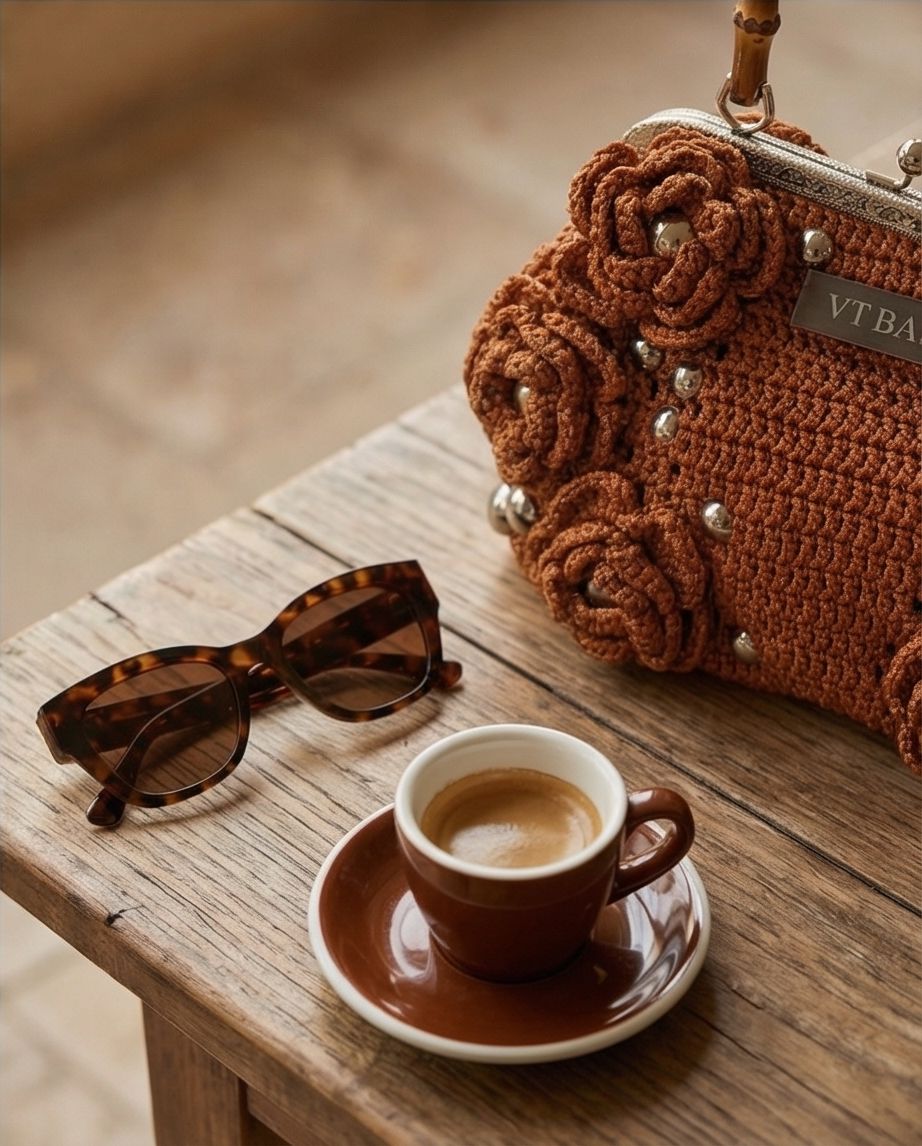 VT BAGS – MODELLO “AUTUMN ROSE BAMBOO BAG”