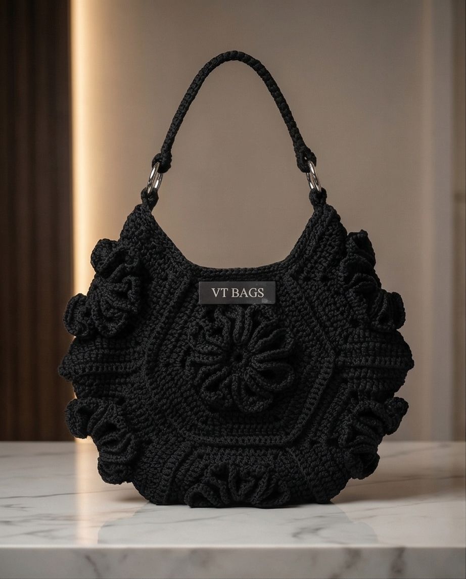 VT BAGS – MODELLO “BLACK BLOOM HANDMADE BAG