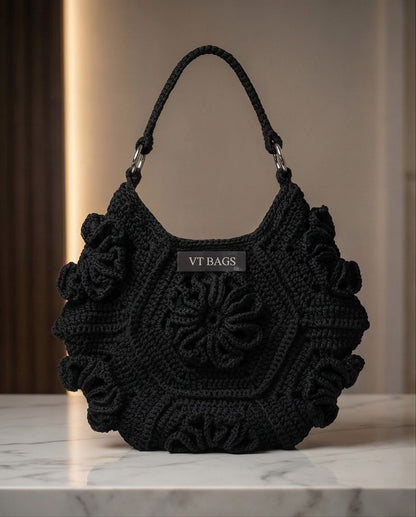 VT BAGS – MODELLO “BLACK BLOOM HANDMADE BAG