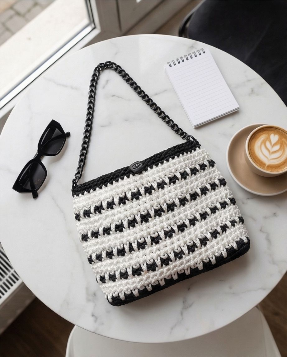 VT BAGS – MODELLO “BLACK & PEARL ELEGANCE BAG”