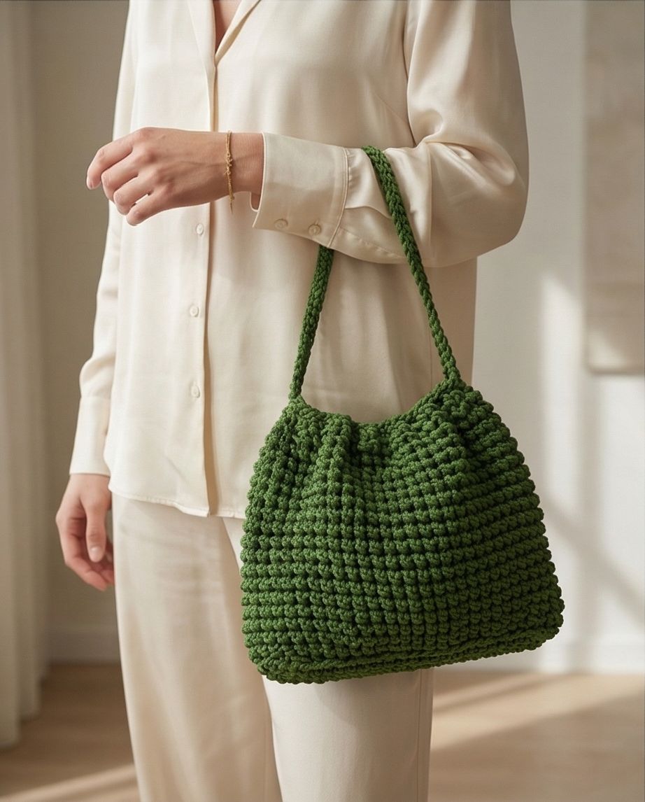 VT BAGS – MODELLO “FOREST EMERALD BUCKET BAG”