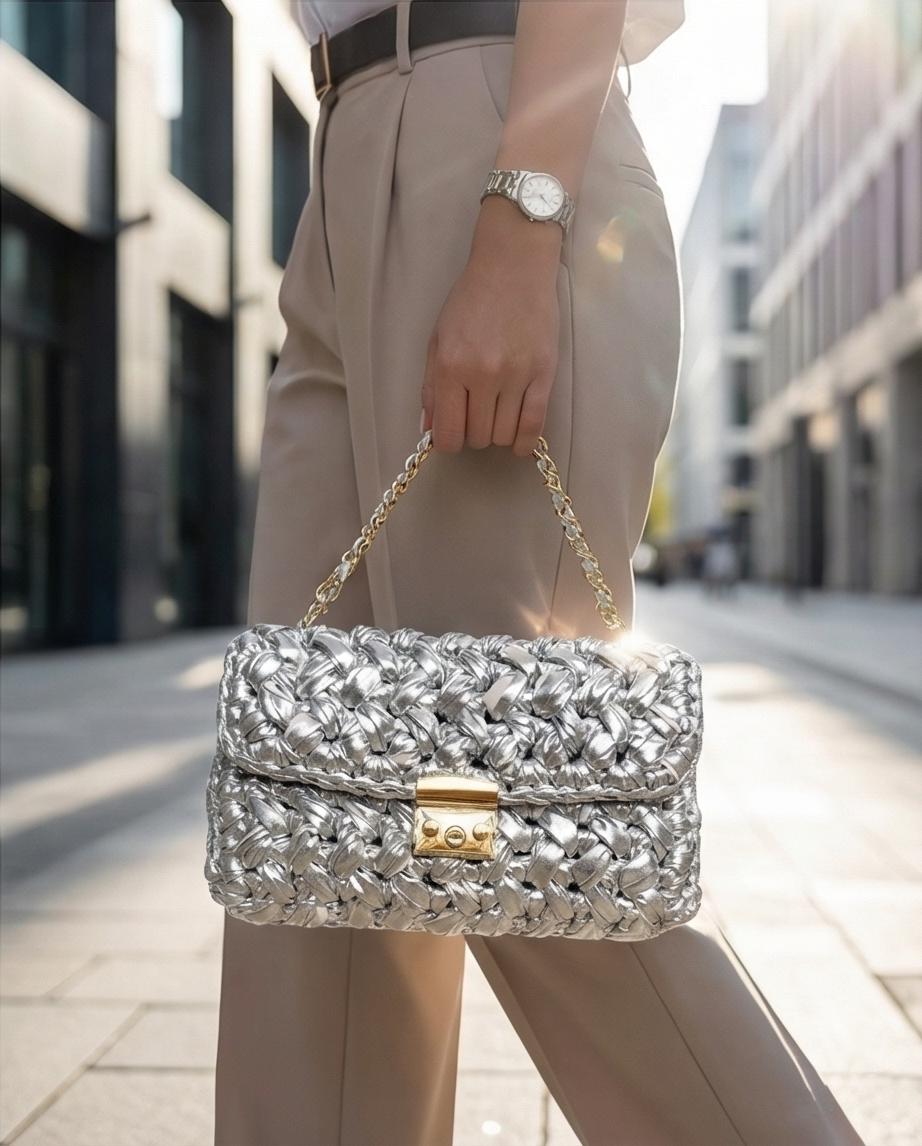 VT BAGS – MODELLO “BORSA A CATENA SILVER ELEGANCE”
