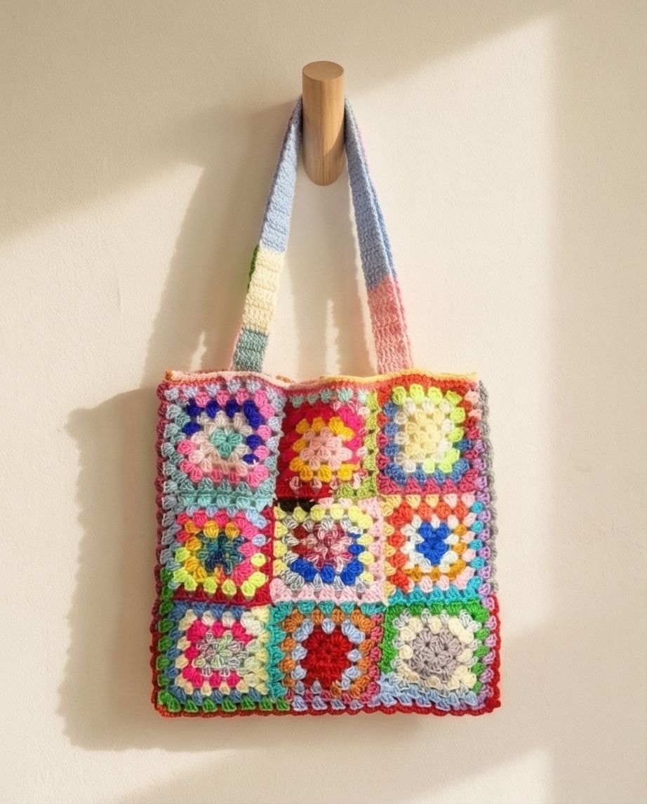 VT Bags Rainbow Granny Tote Bag