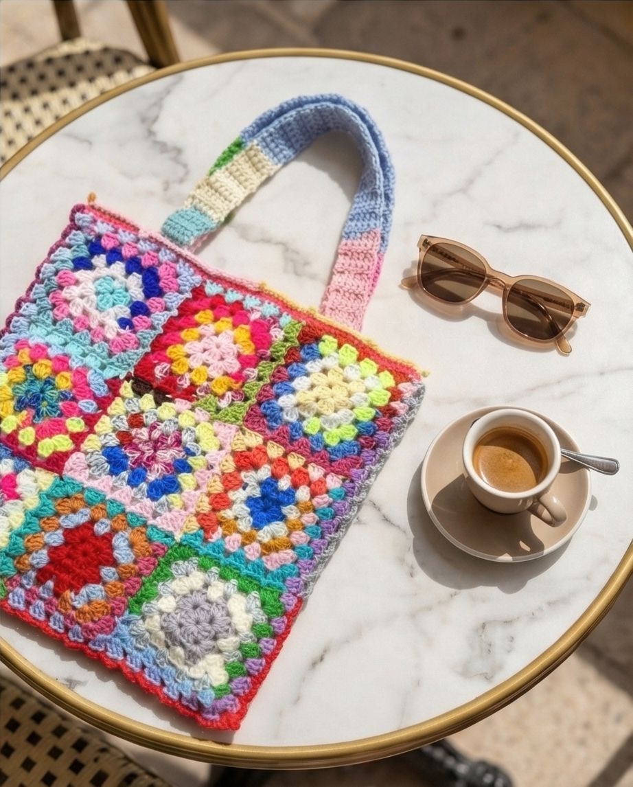 VT Bags Rainbow Granny Tote Bag