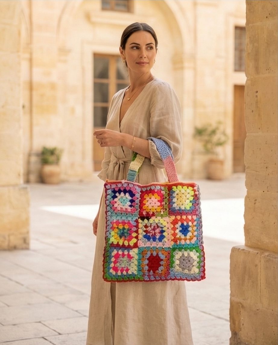 VT Bags Rainbow Granny Tote Bag