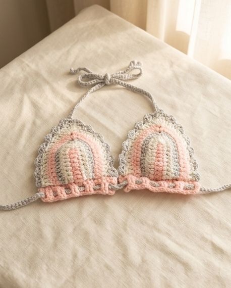 VTBags Blush Cloud Handmade Crochet Bikini Top
