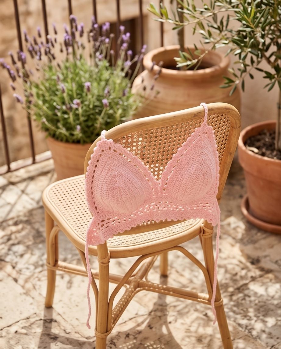 VTBags Blush Pearl Handmade Crochet Top
